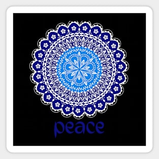 Blue flower peace yoga meditation Magnet